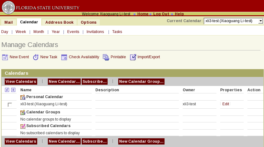 Manage FSU Calendar